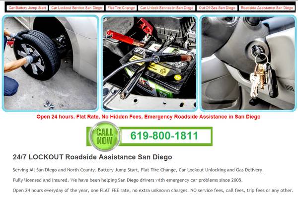 San Diego Car Lockout Auto Locksmith &amp; Road Service - automotive services