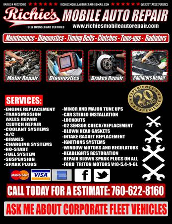 Engine Not Start? MOBILE AUTO REPAIR FULLY LICENSED &amp; CERTIFIED - automotive services