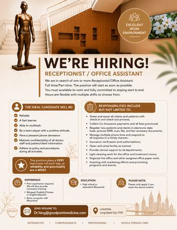 Receptionist / Office Assistant - healthcare - job employment