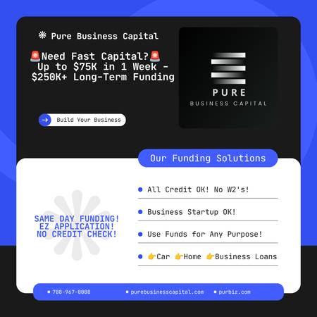 💥Need Fast Capital? $5k to $75k+ in 1 Week • $250k+ Long-Term Funding - financial services