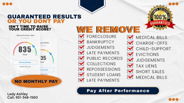 💯MAJOR RESULTS IN 10 DAYS 🥇 PAY AFTER PERFORMANCE CREDIT REPAIR ☎️ - financial services