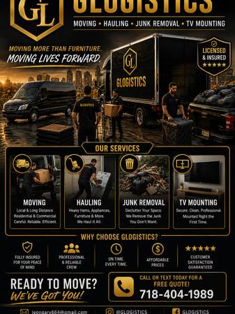 GLogistics Best moving prices in town - labor / hauling / moving