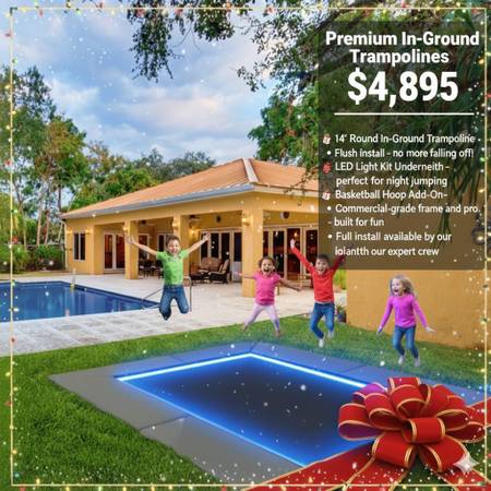 🏡 In-Ground Trampolines and More- Safe, Stylish &amp; Backyard - farm &amp; garden services