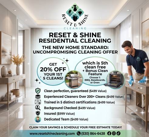 20% OFF 1st 5 Cleans! Certified, Insured &amp; Background Checked! - household services