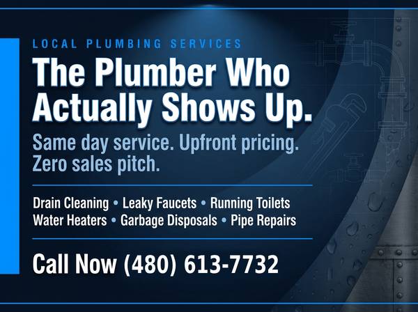 💧PLUMBER - Same Day Plumbing - No Callbacks, No Runaround, No Mess - skilled trade services
