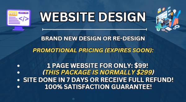 🔥🎁$99 WEBSITE + FREE LOGO &amp; OTHER FREE BONUSES ✅ READY IN 7 DAYS🚨🔥 - computer services