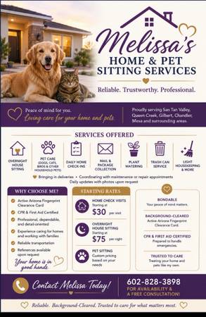 House sitter or Pet sitter Service - creative services