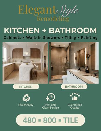 Remodeling•Kitchen Remodel•Cabinets•Bathroom Remodel•Installation Inst - labor / hauling / moving