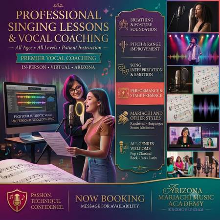 🎤 Professional Singing/Canto Lessons • Vocal Coach • Mariachi &amp; Other - lessons &amp; tutoring