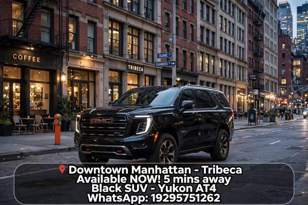Black SUV Yukon AT4 - Tribeca Downtown - Available NOW - - automotive services