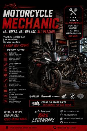 Mobile Motorcycle Mechanic - Repairs &amp; Maintenance - automotive services