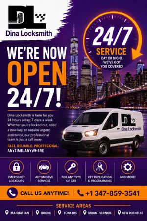 24/7 Auto Locksmith Service: key replacement/repair, mobile service - automotive services