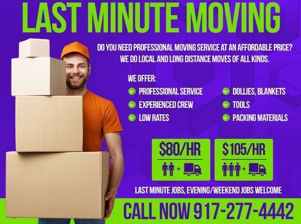 LAST MINUTE SUPER SAVER MOVING GREAT PRICE 24/7 AVAILABILITY 80$/H - labor / hauling / moving
