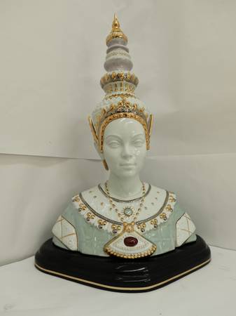 Busto Porcelana Nadal Diosa Tailandesa Oriental Con Oro Colección - antiques - by dealer