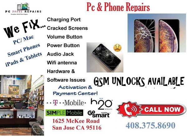We Repair all Iphones,ipad,samsung,moto,mac,pc,Screen,port,battery ,,, - cell phone / mobile services