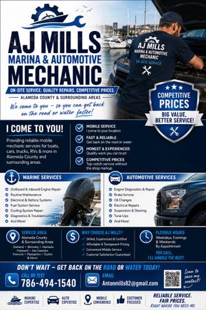 🚗🔧 Mobile Marine &amp; Automotive Mechanic - We Come to You! ⚓ - marine services