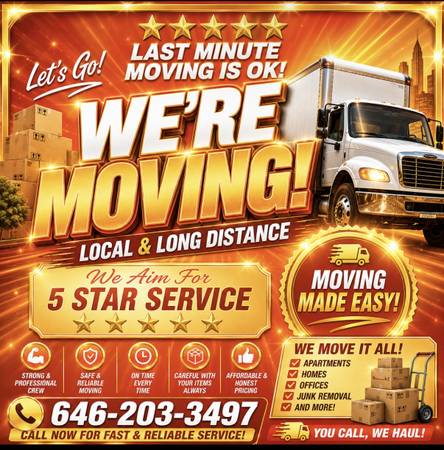 ⭐️ LET'S GO! ⭐️ Local Movers | Long Distance Movers | Moving Helpers ⭐ - labor / hauling / moving