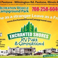 Chicagoland RV camping Enchanted Shores Recreation Vehicle Campground (Peotone Illinois)