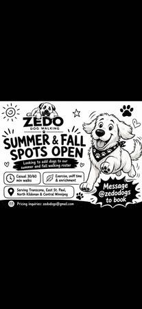 Zedo Dogs - Dog Walking in Winnipeg | Summer &amp; Fall Spots Open (Winnipeg)